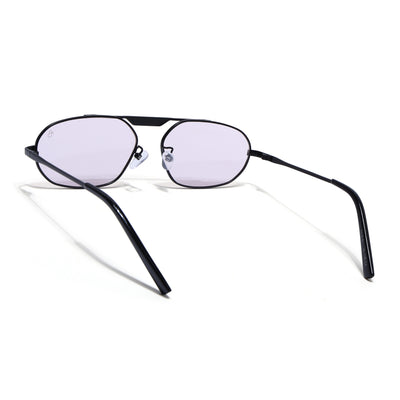 Eyejack Black Rectangle Sunglasses for Men & Women (5116CL2573)
