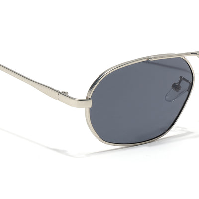 Eyejack Silver Rectangle Sunglasses for Men & Women (5116CL2574)