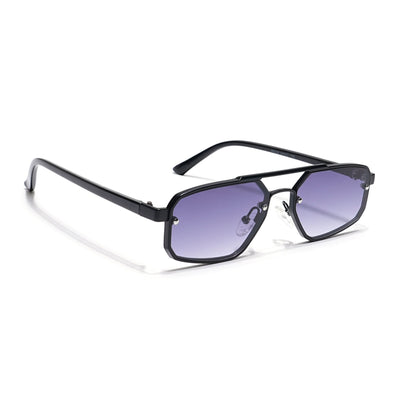 Eagle - Black Rectangle Sunglasses I Purple Lenses (5229CL855)