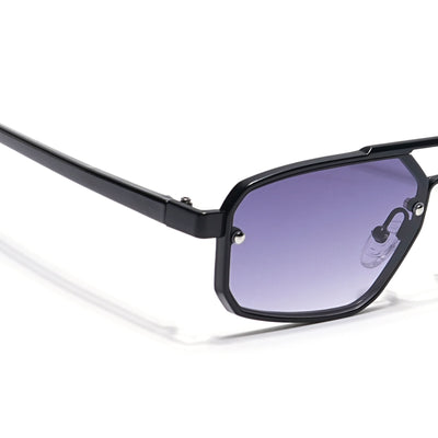 Eagle - Black Rectangle Sunglasses I Purple Lenses (5229CL855)