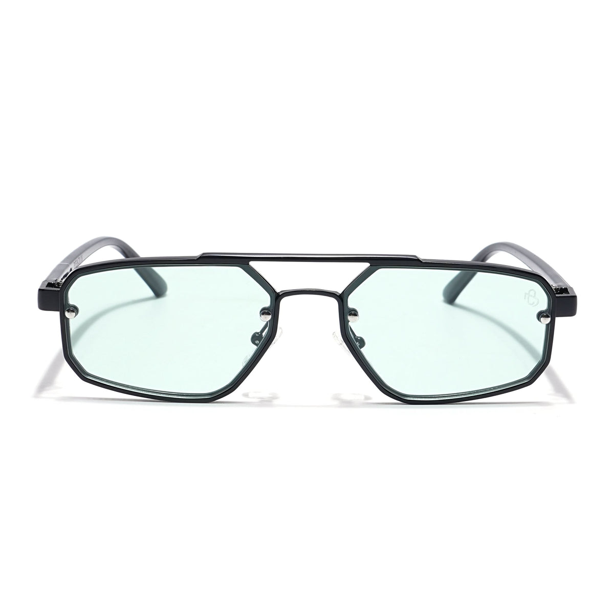 Eagle - Black Rectangle Sunglasses I Blue Tinted Lenses (5229CL856)