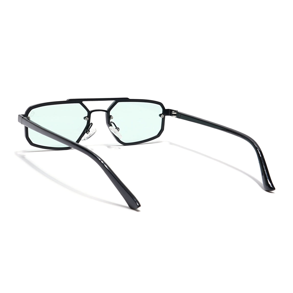 Eagle - Black Rectangle Sunglasses I Blue Tinted Lenses (5229CL856)
