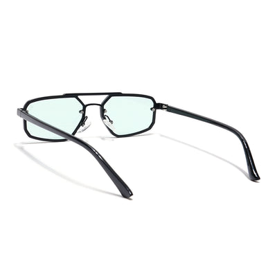 Eagle - Black Rectangle Sunglasses I Blue Tinted Lenses (5229CL856)