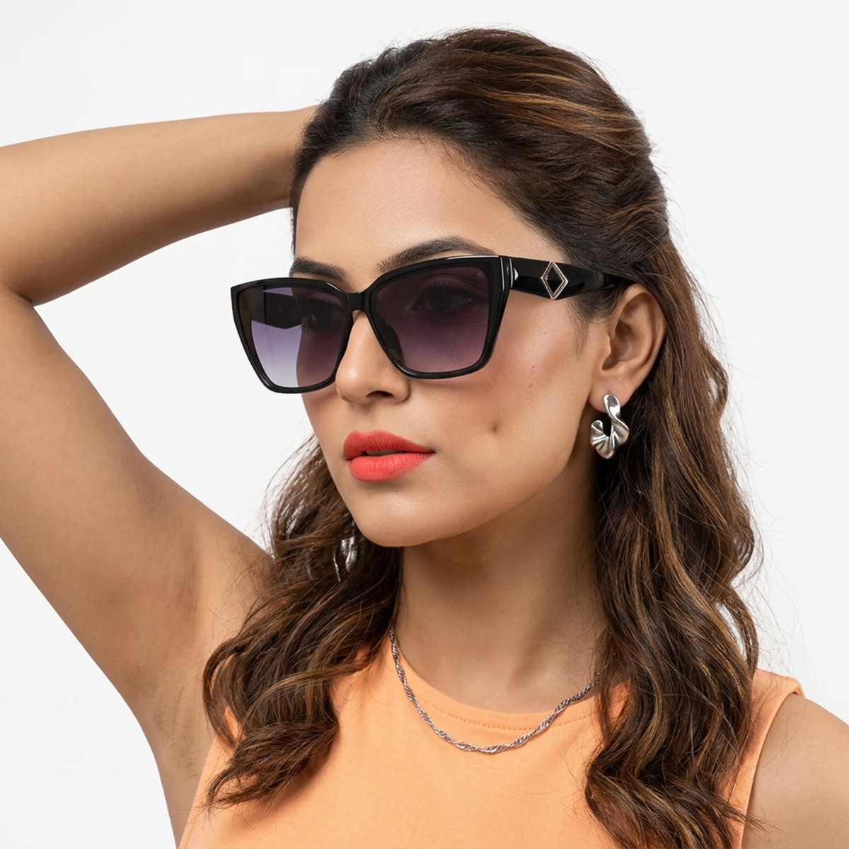 Eyejack Shine Black Cateye Sunglasses for Women (5447CL1196)