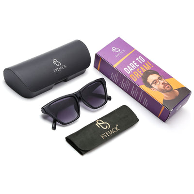 Eyejack Shine Black Cateye Sunglasses for Women (5501CL1286)