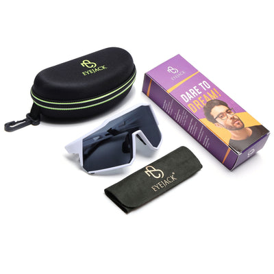 Eyejack White Wrap Around Sunglasses for Men & Women (5542CL1293)