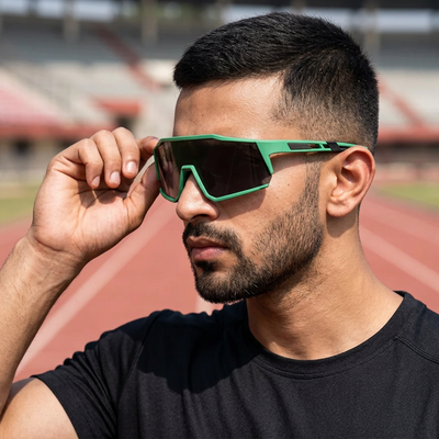 Eyejack Green Wrap Around Sunglasses for Men & Women (5542CL1296)