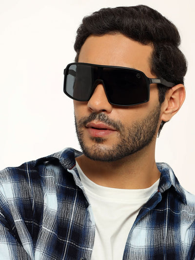 Eyejack Black Wrap Around Sunglasses for Men & Women (5606CL1297)