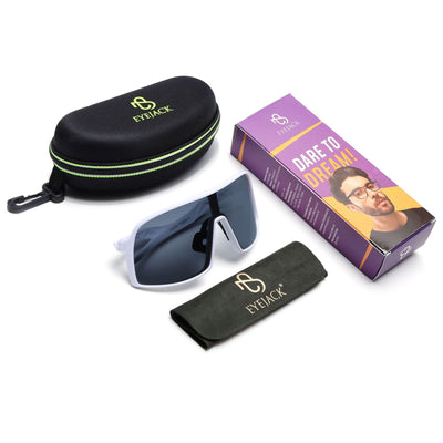 Eyejack White Wrap Around Sunglasses for Men & Women (5606CL1298)
