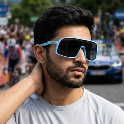Eyejack Blue Wrap Around Sunglasses for Men & Women (5606CL1299)