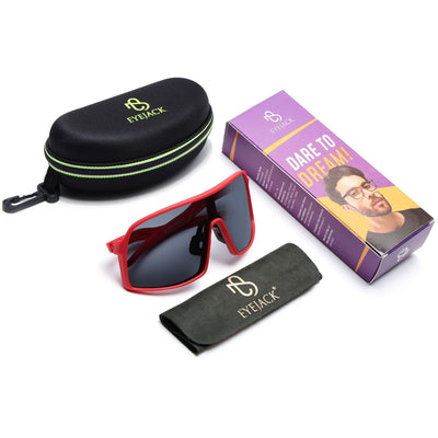 Eyejack Red Wrap Around Sunglasses for Men & Women (5606CL1300)