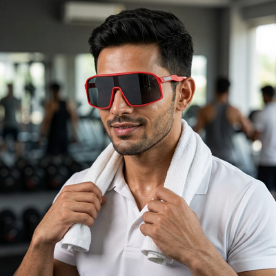 Eyejack Red Wrap Around Sunglasses for Men & Women (5606CL1300)