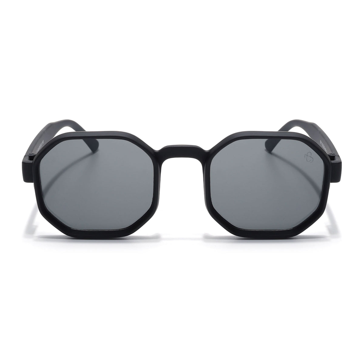 Eyejack Black Hexagonal Sunglasses for Men & Women (5611CL1038)