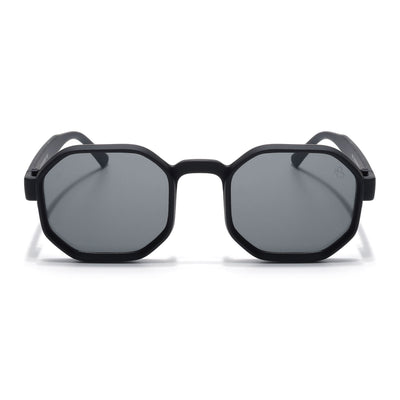 Eyejack Black Hexagonal Sunglasses for Men & Women (5611CL1038)