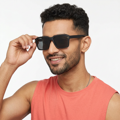 Eyejack Black Wayfarer Sunglasses for Men & Women (5618CL1041)