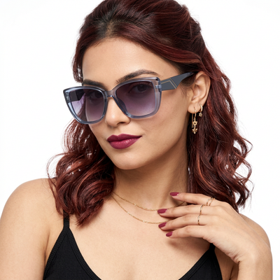 Eyejack Blue Cateye Sunglasses for Women (5661CL1263)