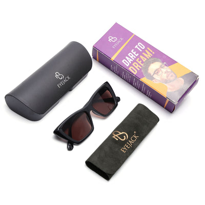 Eyejack Black Cateye Sunglasses for Women (58017CL1107-C6)