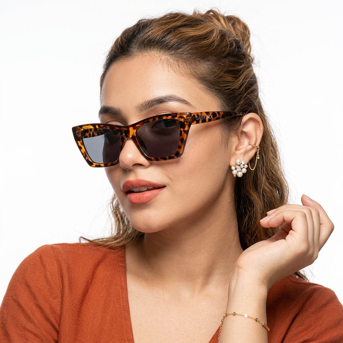 Eyejack Demi Brown Cateye Sunglasses for Women (58017CL1109-C8)