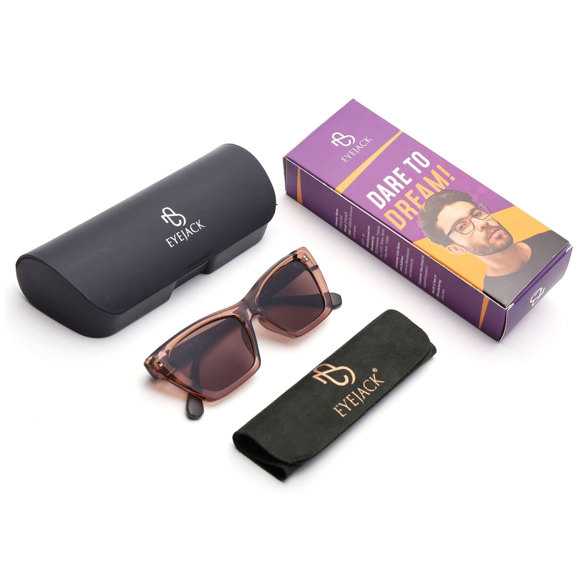 Eyejack Cateye Sunglasses for Women (Brown Lens | Light Brown Frame - 58017CL544-C3)