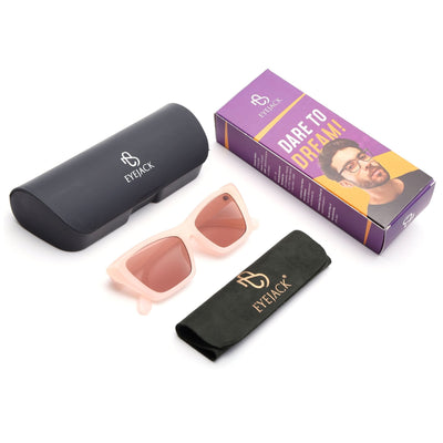 Eyejack Cateye Sunglasses for Women (Pink Lens | Pink Frame - 58017CL546-C5)
