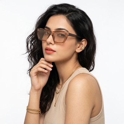 Eyejack Cateye Sunglasses for Women (Brown Lens | Light Brown Frame - 58017CL544-C3)