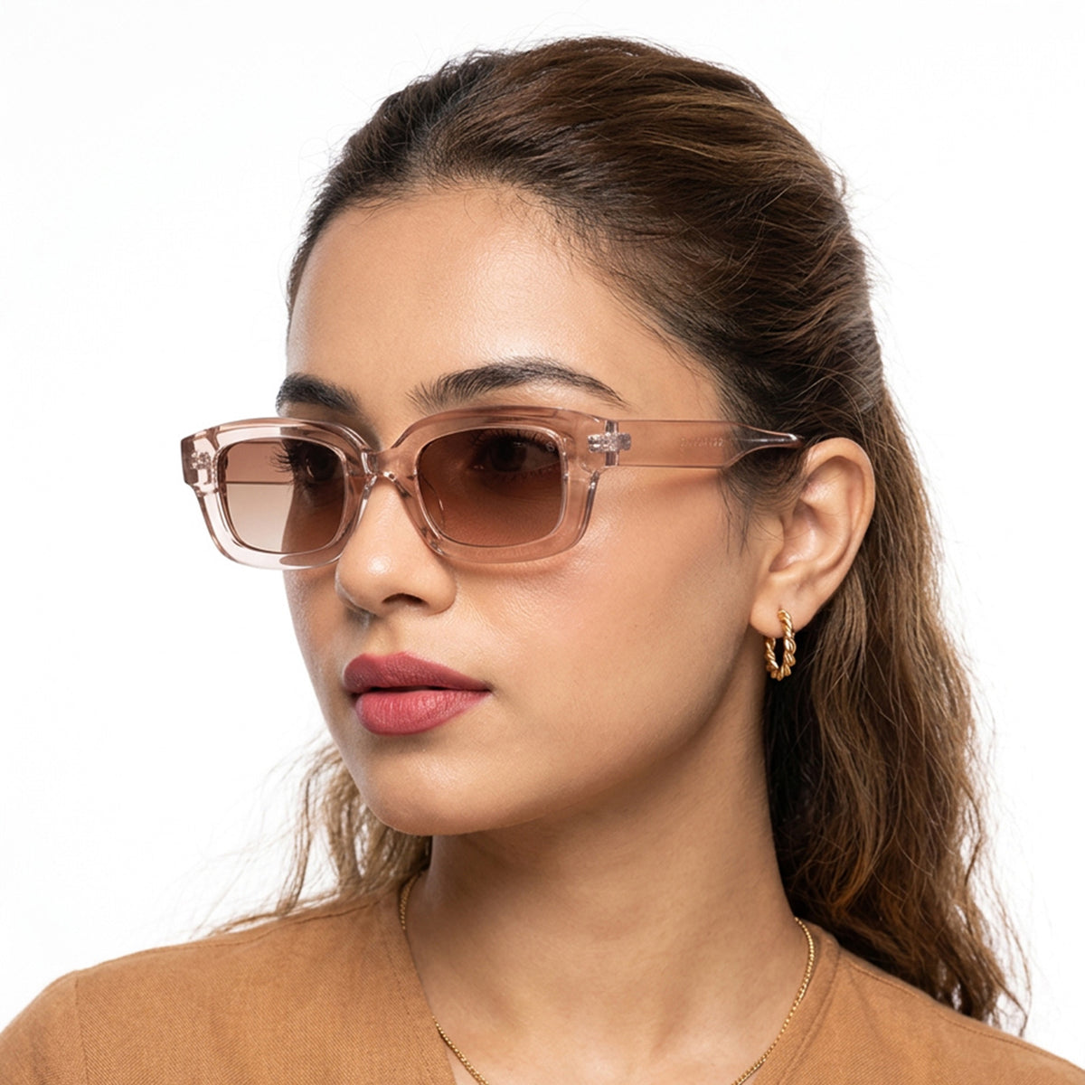 Eyejack Brown & Transparent wayfarer Sunglasses for Men & Women (58027CL895)