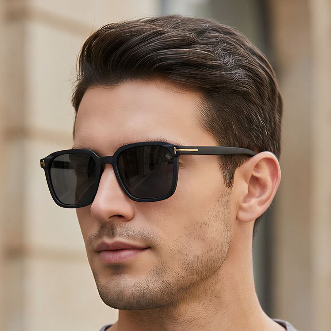 Eyejack Black Square Sunglasses for Men & Women (97109CL1062