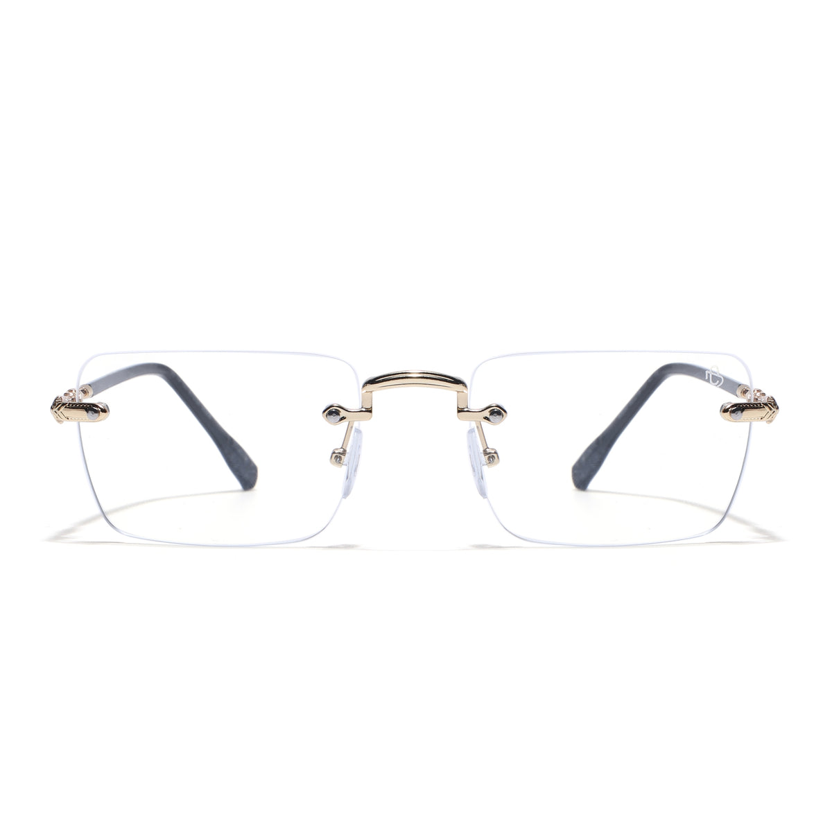 Eyejack Golden Rimless Eyeglasses for Men & Women (60050FCL2596)