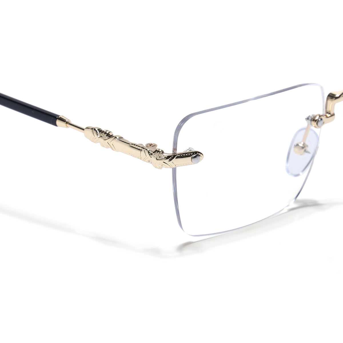 Eyejack Golden Rimless Eyeglasses for Men & Women (60050FCL2596)