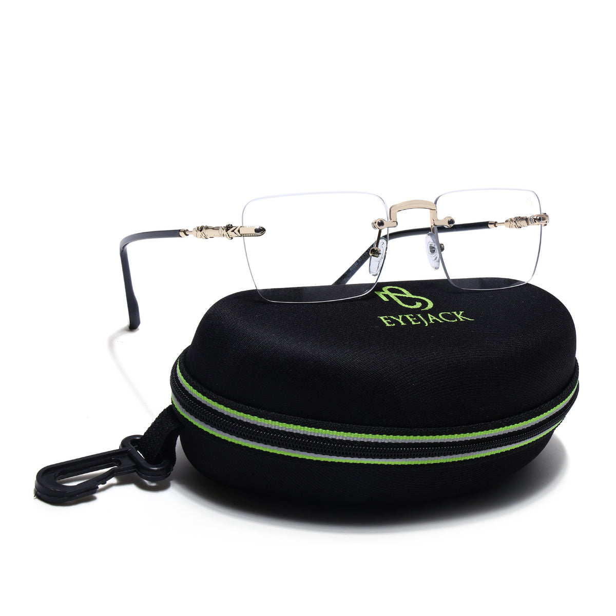 Eyejack Golden Rimless Eyeglasses for Men & Women (60050FCL2596)