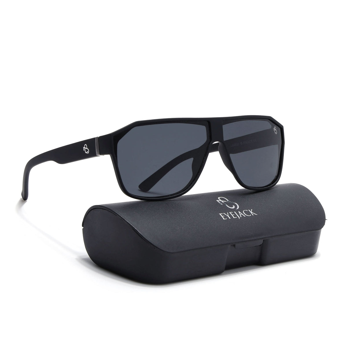 Eyejack Black Wayfarer Polarized Sunglasses for Men & Women (6023PCL1244)