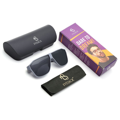 Eyejack Grey Wayfarer Polarized Sunglasses for Men & Women (6023PCL1245)