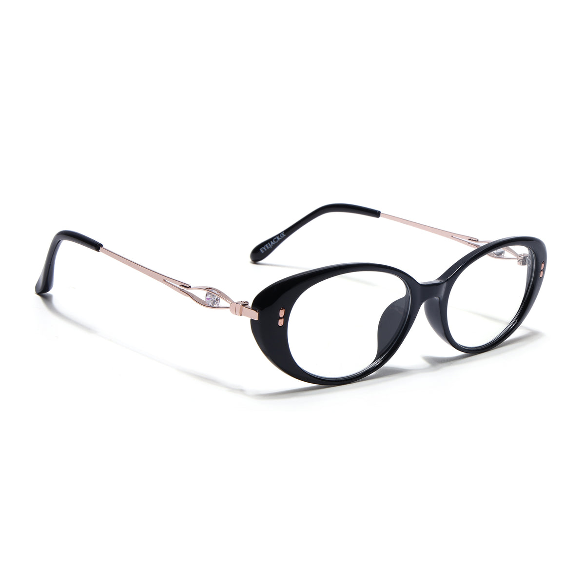 Eyejack Black Oval Eyeglasses for Women (6187FCL2590)