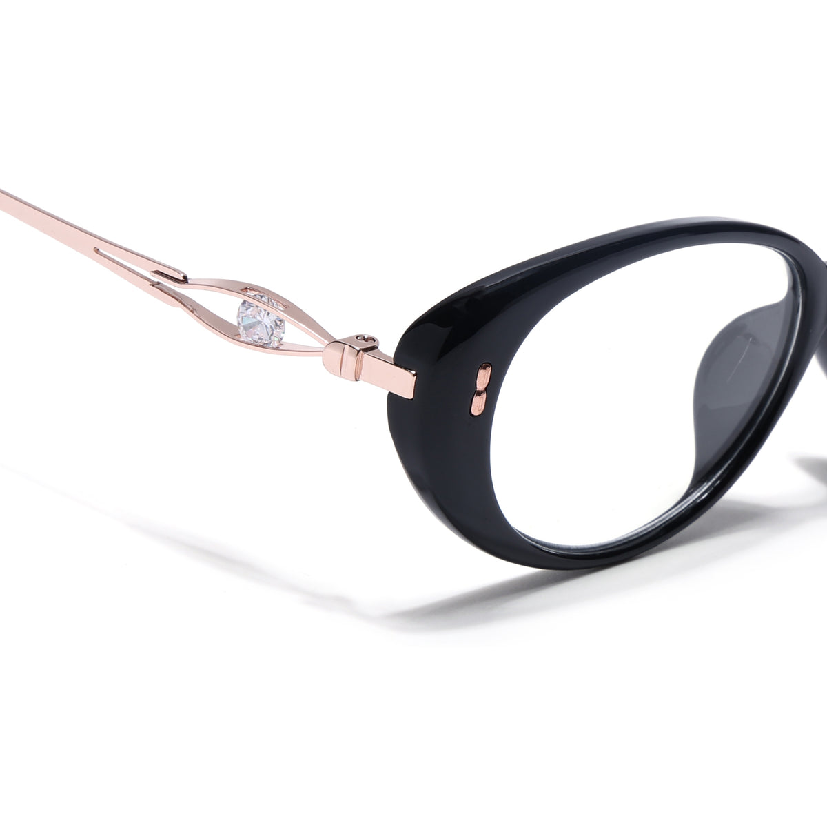 Eyejack Black Oval Eyeglasses for Women (6187FCL2590)