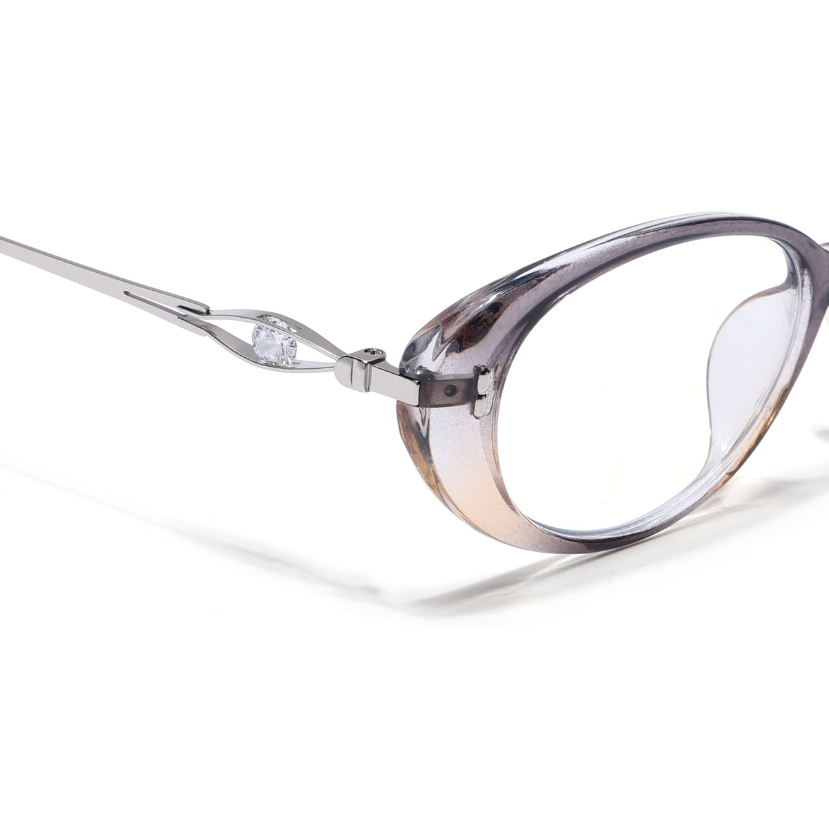 Eyejack Grey Oval Eyeglasses for Women (6187FCL2591)