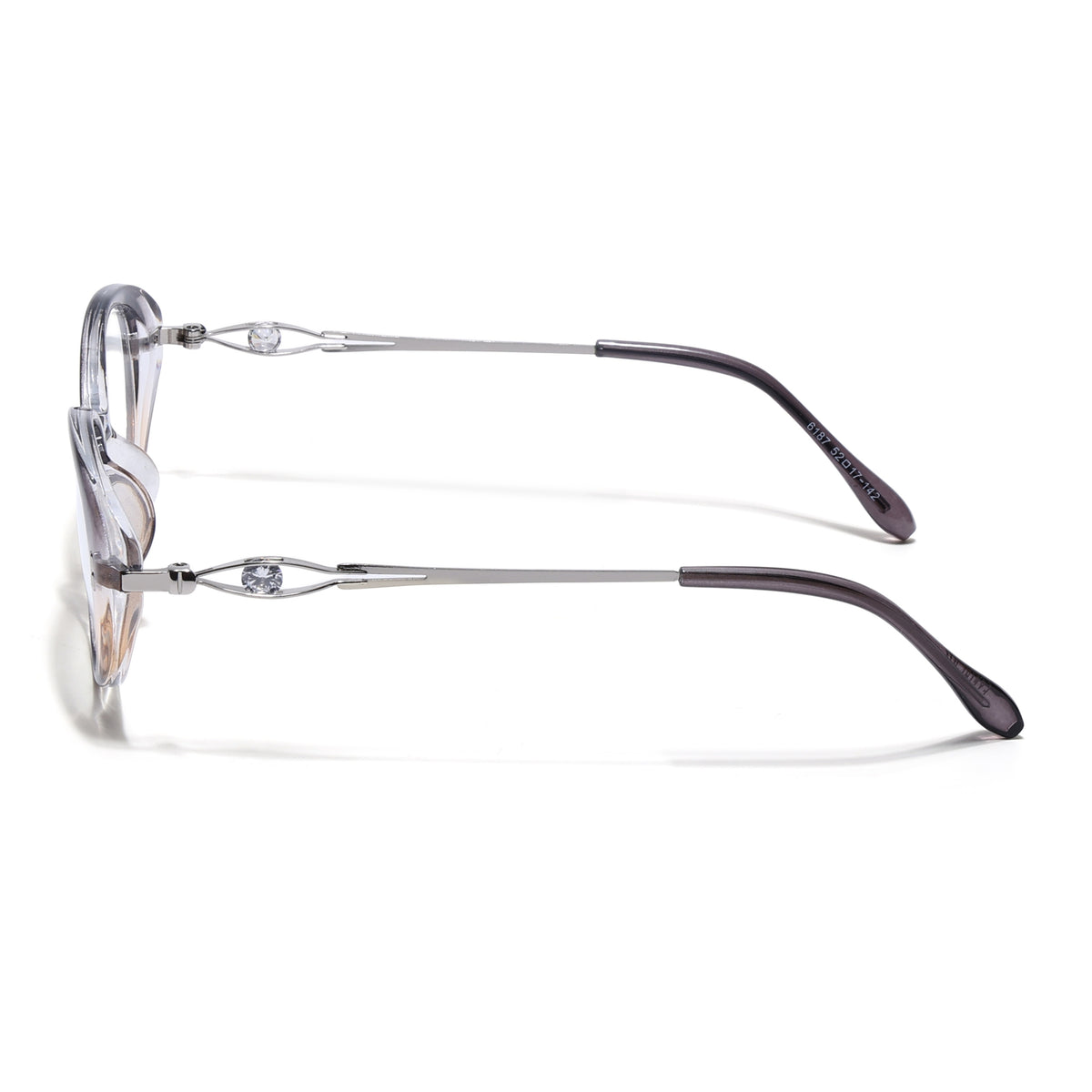 Eyejack Grey Oval Eyeglasses for Women (6187FCL2591)