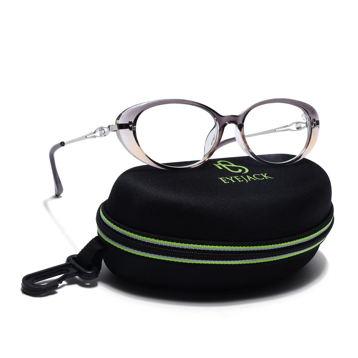 Eyejack Grey Oval Eyeglasses for Women (6187FCL2591)