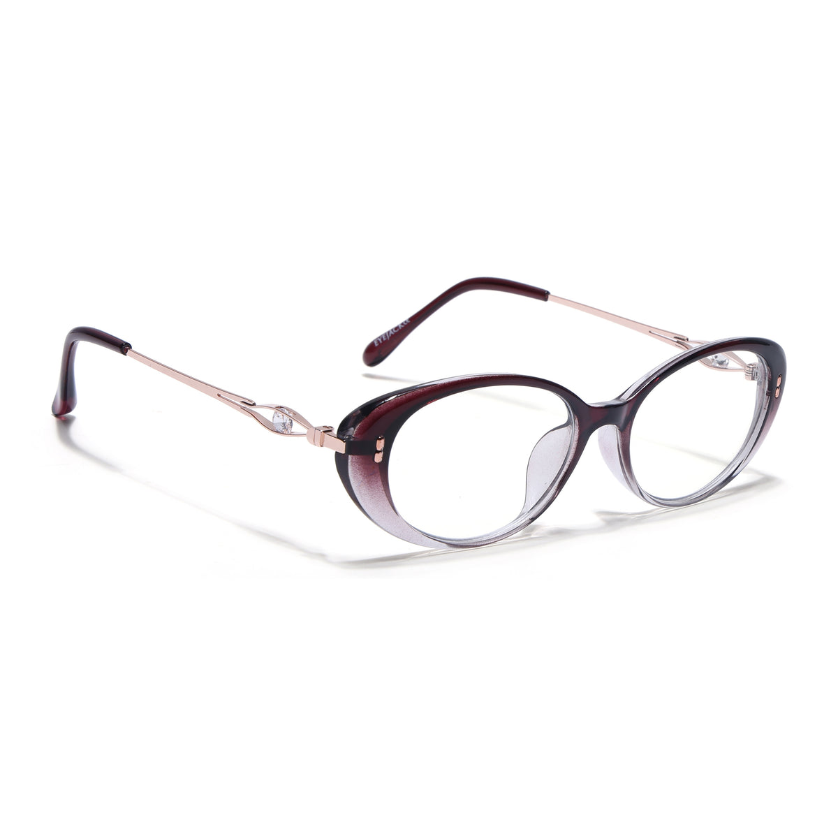 Eyejack Purple & Clear Oval Eyeglasses for Women (6187FCL2592)