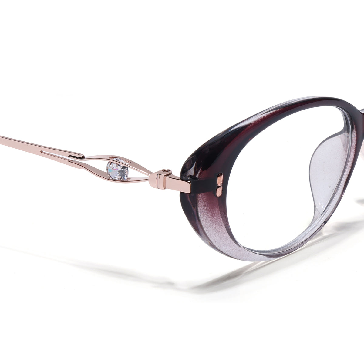 Eyejack Purple & Clear Oval Eyeglasses for Women (6187FCL2592)