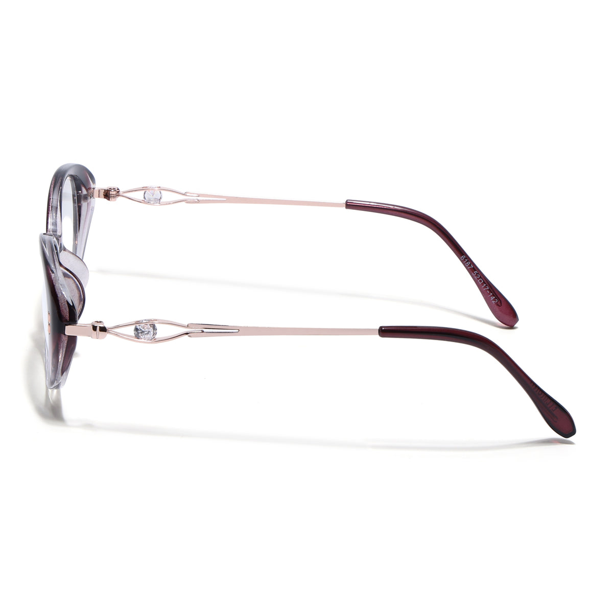 Eyejack Purple & Clear Oval Eyeglasses for Women (6187FCL2592)