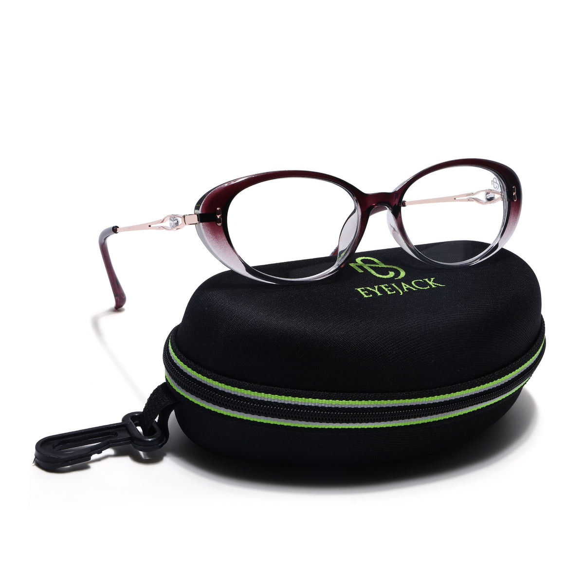 Eyejack Purple & Clear Oval Eyeglasses for Women (6187FCL2592)