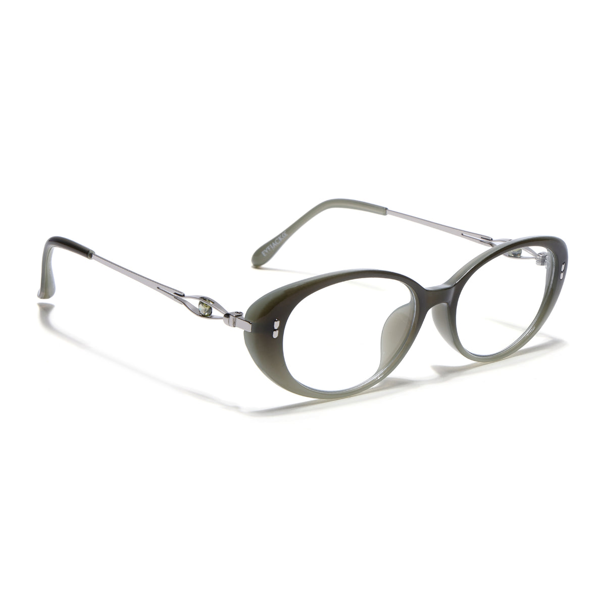 Eyejack Green Oval Eyeglasses for Women (6187FCL2593)