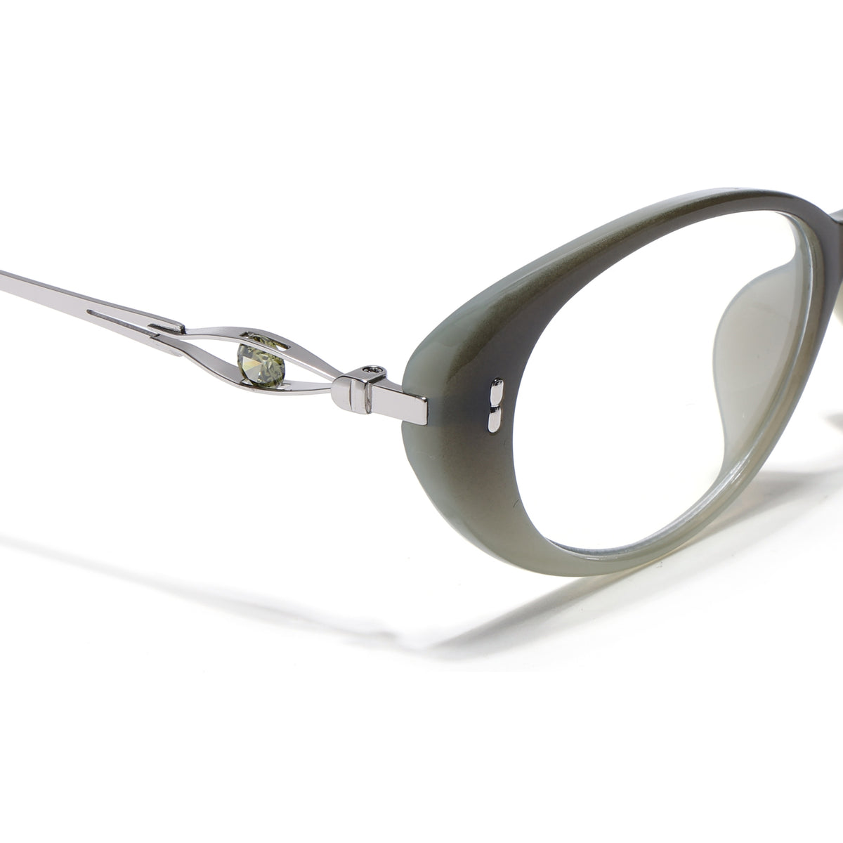 Eyejack Green Oval Eyeglasses for Women (6187FCL2593)