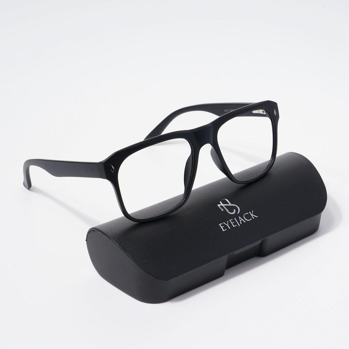 EyeJack Bell Bottom Matt Black Square Eyeglasses for Men & Women (62201CL359-C1)