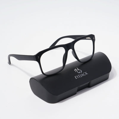 EyeJack Bell Bottom Matt Black Square Eyeglasses for Men & Women (62201CL359-C1)