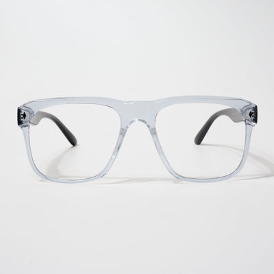 EyeJack Bell Bottom Transparent Square Eyeglasses for Men & Women (62201CL361-C3)