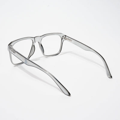EyeJack Bell Bottom Shine Grey Square Eyeglasses for Men & Women (62201CL363-C5)
