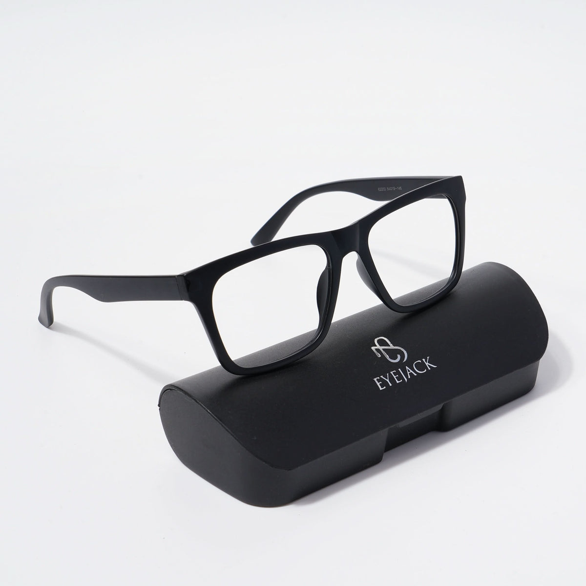 EyeJack Bell Bottom Matt Black Square Eyeglasses for Men & Women (62202CL368-C1)