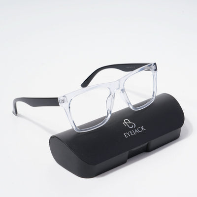EyeJack Bell Bottom Transparent Square Eyeglasses for Men & Women (62202CL370-C3)