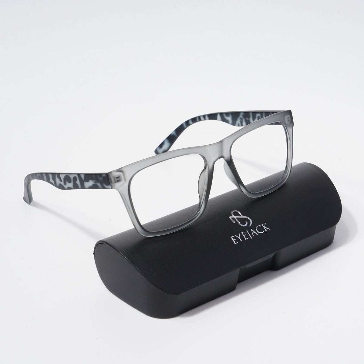 EyeJack Bell Bottom Matt Grey Square Eyeglasses for Men & Women (62202CL371-C4)